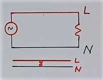 Line to neutral parallel arc fault example