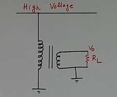 Electrical diagram of the high voltage potential transformer