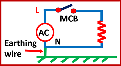 Grounded electrical system circuit example